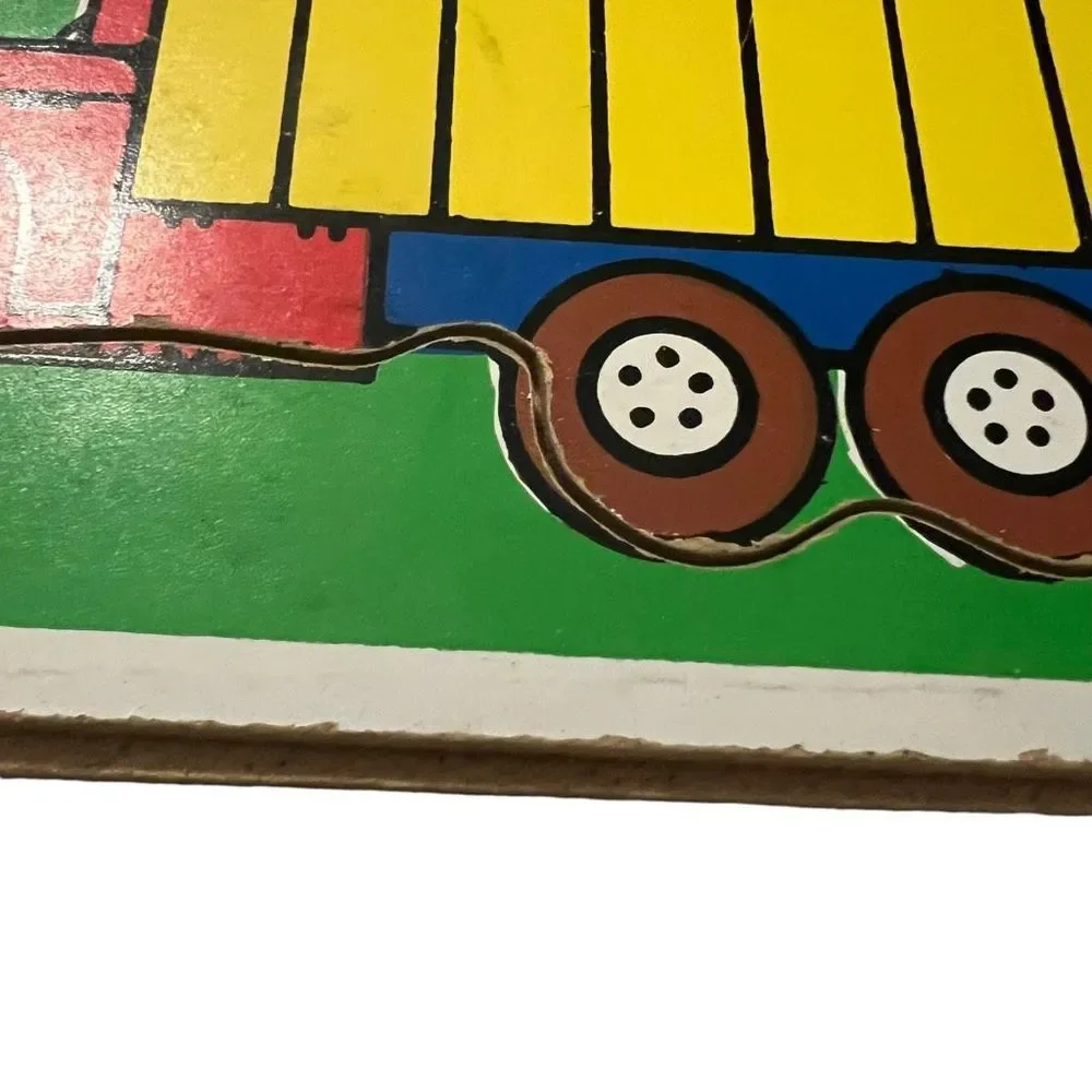 Vintage Playskool Things With Wheels Tray Puzzle 4‎ Piece 1982 180-04 Ages 1-3